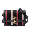 Saint Laurent Small Canvas Striped Solferino Satchel In Box Secondhand