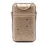 Chanel CC Quilted and Studded Metallic Lambskin Chain Around Phone Holder Secondhand