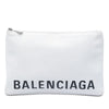 Balenciaga Leather Ville Logo Zip Pouch Secondhand