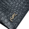 Saint Laurent Croc Embossed Leather Tiny Monogram Zipped Tablet Holder Secondhand