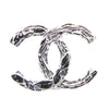 Chanel Silver Plated CC Push Back Earrings Secondhand