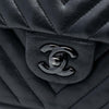 Chanel Medium Classic Chevron Lambskin So Black Double Flap Secondhand