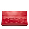Gucci Embossed Leather Logo Clutch Secondhand