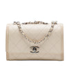 Chanel CC Quilted Crumpled Calfskin and Grosgrain Flap Secondhand