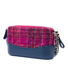 Chanel Bicolor Tweed Gabrielle Double Zip Clutch with Chain Secondhand