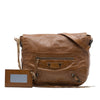 Balenciaga Lambskin Motocross Classic Folk Messenger Bag Secondhand