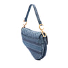 Dior Oblique Embroidered Denim Saddle Bag Secondhand