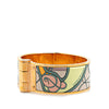 Secondhand Hermès Wide Printed Enamel Coup de Fouet Au Bloc Hinged Bracelet PM