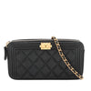 Chanel Small Quilted Caviar Boy Clutch With Chain Secondhand