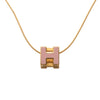 Secondhand Hermès Gold Plated and Enamel Cage d H Pendant Necklace