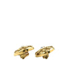 Secondhand Chanel CC Gold Plated Crystal Round Clip On Earrings