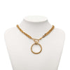 Chanel CC Gold Plated Double Chain Loupe Magnifying Glass Pendant Necklace Secondhand