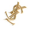 Saint Laurent Gold Plated Cassandre Pin Brooch Secondhand