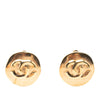 Chanel CC Gold Plated Round Clip On Earrings Secondhand