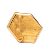 Dior Gold Plated Strass Hexagonal Gift Box Brooch Secondhand