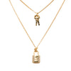 Secondhand Louis Vuitton Gold Plated Strass Padlock and Key Pendant Necklace