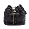 Chanel Medium Crumpled Calfskin Coco Pleats Drawstring Bucket Bag Secondhand