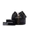 Chanel Medium Crumpled Calfskin Coco Pleats Drawstring Bucket Bag Secondhand