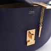 Secondhand Chloe Drew Leather Chain Crossbody Bag in Navy Blue