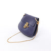 Chloe Drew Leather Chain Crossbody Bag in Navy Blue Secondhand