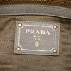 Prada Leather Trimmed Canvas Canapa Logo Fringe Bauletto Bag Secondhand