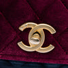 Chanel Paris Cosmopolite Small Tricolor Quilted Velvet Private Affair Camellia Flap Secondhand