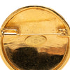 Chanel CC Gold Plated Quilted Round Brooch Secondhand