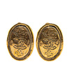 Chanel Gold Plated CC Crown Clip On Earrings Secondhand