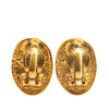 Chanel Gold Plated CC Crown Clip On Earrings Secondhand