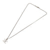 Chanel CC Silver Plated Rhinestones Pendant Necklace Secondhand