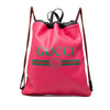 Gucci Leather Logo Drawstring Backpack Secondhand
