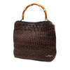 Secondhand Gucci Woven Leather Bamboo Satchel