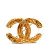 Chanel CC Gold Plated Baroque Embossed Brooch Secondhand