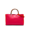 Gucci Medium Bicolor Calfskin Bamboo Shopper Satchel Secondhand