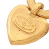 Chanel Gold Plated CC Heart Drop Clip On Earrings Secondhand