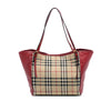 Burberry Small Haymarket Check Coated Canvas and Calfskin Canterbury Tote Secondhand