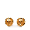 Chanel Gold Plated CC Round Clip On Earrings Secondhand
