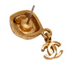 Chanel CC Gold Plated Dangling Push Back Earrings Secondhand