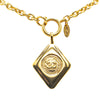 Chanel Gold Plated CC Diamond Shape Pendant Necklace Secondhand