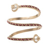 Secondhand Chanel Gold Plated Faux Pearl Leather Chain Bangle Bracelet