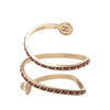 Secondhand Chanel Gold Plated Faux Pearl Leather Chain Bangle Bracelet