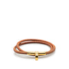 Hermès Gold Plated Kite Leather Kelly Double Tour Bracelet Secondhand