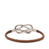 Hermès Palladium Plated and Leather Atame Knot Bracelet Secondhand