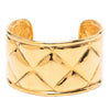 Chanel CC Gold Plated Quilted Cuff Bracelet Secondhand