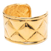 Chanel CC Gold Plated Quilted Cuff Bracelet Secondhand