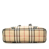 Burberry Studded Leather Trimmed House Check Canvas Tote Secondhand