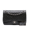 Chanel Jumbo Classic Chevron Patent Double Flap Secondhand