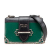 Prada Saffiano Trimmed City Calf Crystal Cahier Crossbody Secondhand