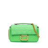 Fendi Zucca Embossed Leather Chain Midi Baguette Secondhand