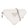 Prada Mini Brushed Leather Triangle Chain Pouch Secondhand